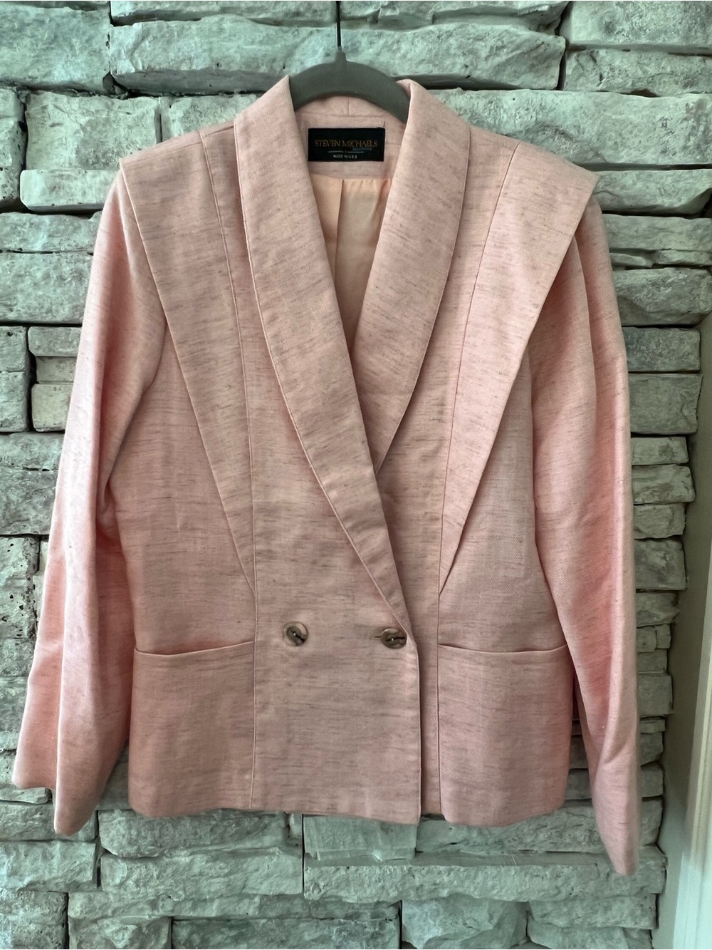 Vintage Steven Michaels Pink Double-Breasted Power Blazer